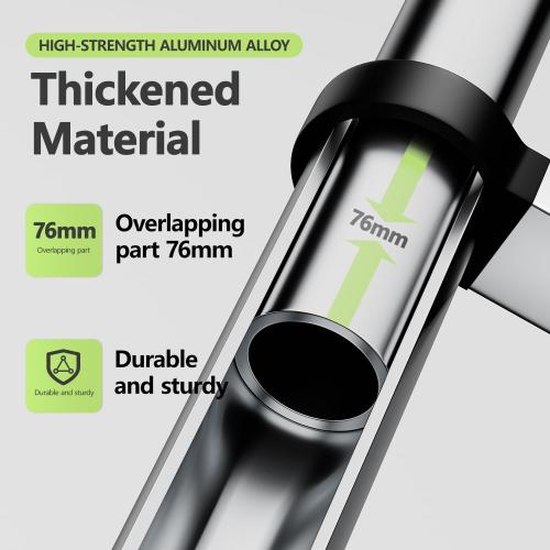 Telescoping Ladder,14.5 FT Aluminum Lightweight Extension Ladder with 2 Triangle Stabilizers, Heavy Duty 330lbs Max Capacity