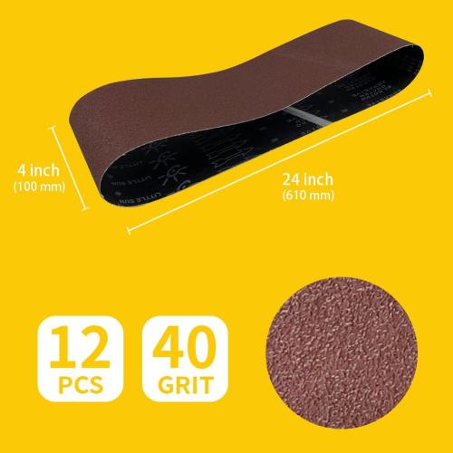 4 x 24 Inch 40 Grit Sanding Belt | Premium Aluminum