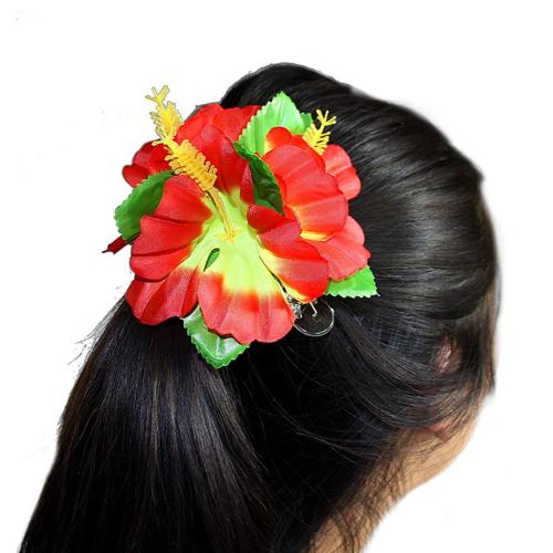 ALIMITOPIA Hawaiian Flower Hair Clip, 8pcs, Medium Size, Fabric Artificial Tropical Flower Hairpin Barrette, Hair Accessories for Luau Beach Party, Unisex