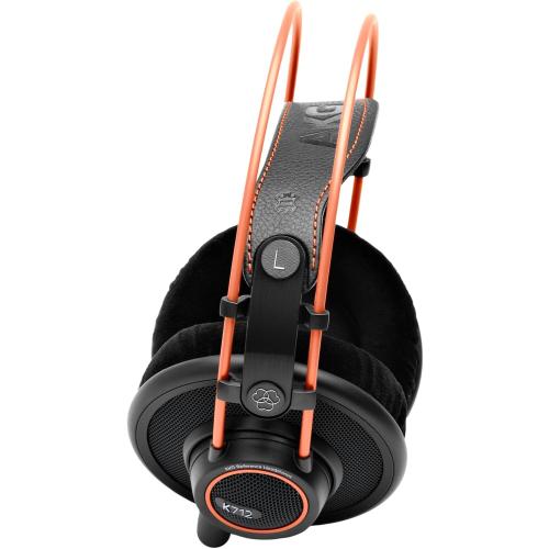 Black and Orange AKG Pro Audio K712 PRO Over-Ear Open Reference Studio Headphones, Black, 4.76 x 7.83 x 4.45 inches (2458X00140)