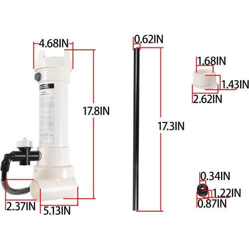 R171096 Pool Chlorinator, 320 Automatic in-Line Chlorine/Bromine Feeder Compatible with Rainbow 320, Upgraded Replacement for R171096 Chlorinator for Pools and Spas, for 6,500–70,000 Gallons