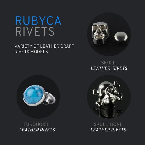 RUBYCA 600 Sets Czech White Clear Crystal Rhinestone Rapid Rivets Silver Color Metal Studs DIY LeatherCraft Kit for Clothing, Wedding, Art and Crafts with a Leather Hole Punch Tool