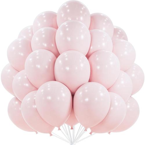 PartyWoo Light Pink Balloons 100 pcs 12 Inch Pastel Baby Pale Blush Pink Latex Balloons for Graduation Wedding Baby Shower Gender Reveal Princess Bachelorette Birthday Party Decorations Pink-Q01