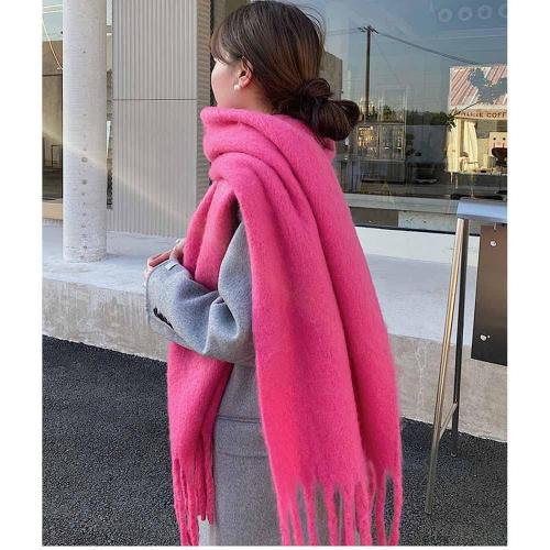 OUNIYA Large Chunky Scarf Oversized Fluffy Scarves Blanket Big Wool Thick Winter Warm