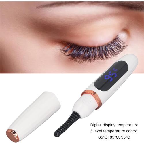 Heated Eyelash Curlers, USB Rechargeable Long Lasting with LED Temp Display Electric Lash Curling Wand with LED Display for 24h Long Lasting Curling
