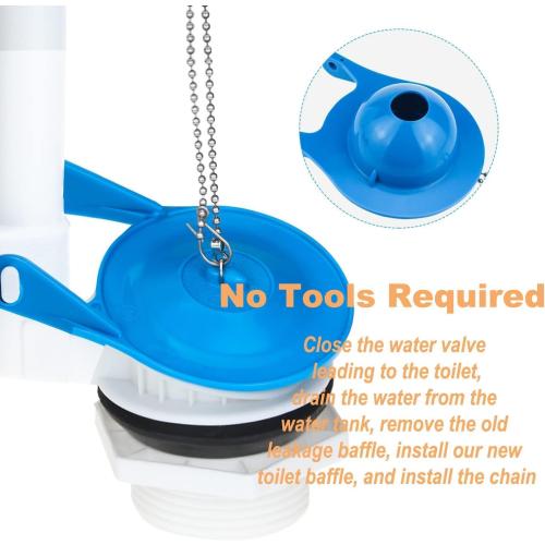 Gerber Toilet Flapper Replacement, 2 Pack 3 inch for Gerber 99-788 with 2 Toilet Handle Chains Lecyco Rubber Water Saving, Easy to Install 2