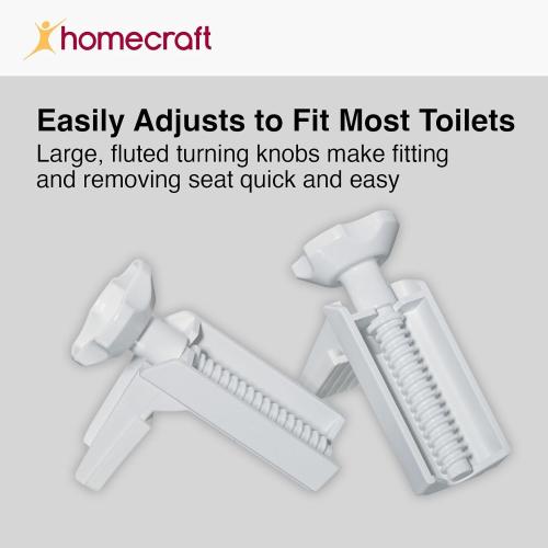 Homecraft Savanah Raised Toilet Seat, 2 High Elevated Toilet Seat Locks Onto Standard Toilets, Portable Assistance Commode Seat with Sturdy Brackets, Medical Aid for Elderly, Disabled, Limited Mobility