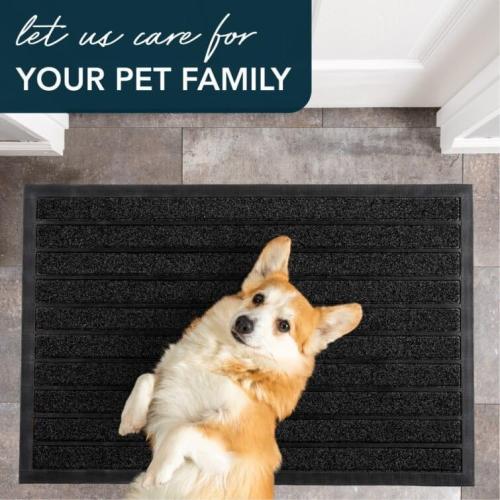 ubdyo Extra Durable Door Mat - Dirt Trapping Outdoor Welcome Mats - Non-Slip Outdoor Indoor Entrance - Low Profile Front Doormat (36 x 24, Bright Black)