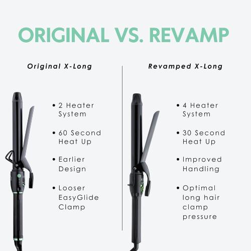 MINT REVAMP X-Long Barrel 1.5 Inch Curling Iron — Easier & Faster Styling for Long Hair | Truly Ionic & Even Heat Ceramic Curling Iron 1 1/2 Inch | Professional Optimized Clamp for Smooth Salon Curls