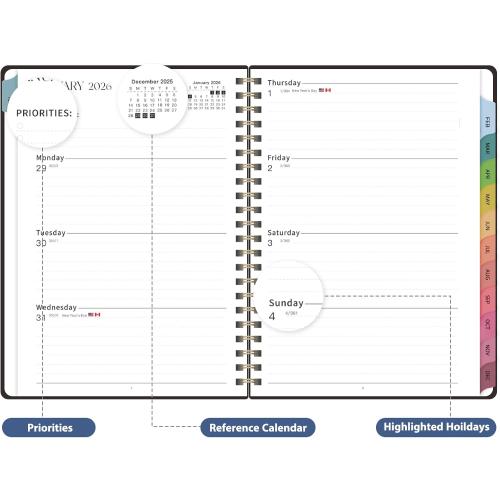 2026 Planner, 8.5 x 11 Weekly and Monthly Large Calendar Planner, Letter Size, Jan - Dec 2026, Hardcover Daily Agenda and Organizers for School Essentials & Office Supplies