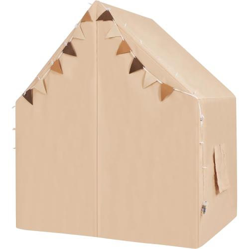 Kids Play Tent with Padded Mat & Star LED Lights for Ages 4-8-10 Year Old Girls Boys, Large Cute Indoor Play Room House Tent for Toddler Children