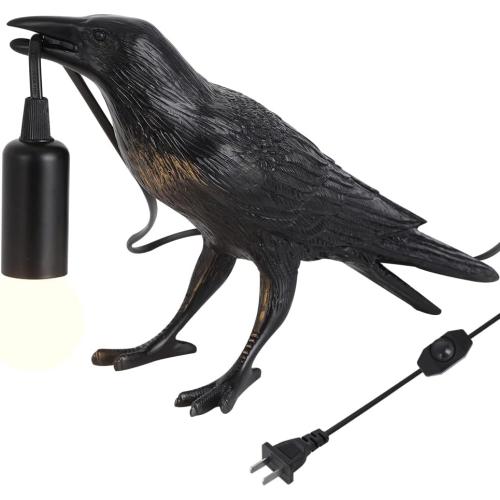 Crow Lamp - Raven Lamp Adjustable Brightness with Bulb，Bird lamp，Crow Light Gothic Halloween Decor for Bedside Bedroom Living Room Decor