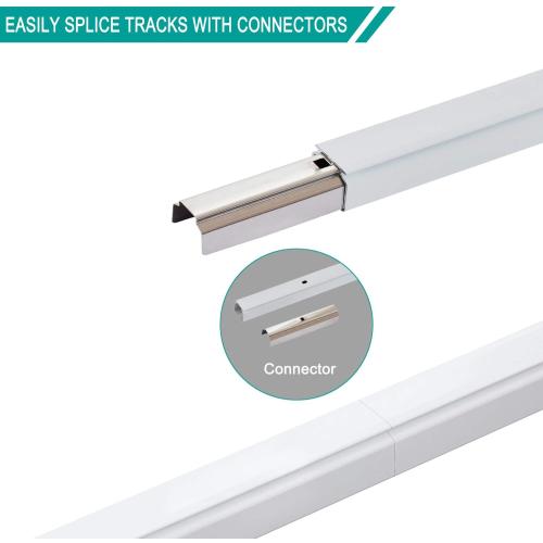 ChadMade Ceiling/Wall Mount Curtain Track Rod Set with Hooks, 6ft - 9ft Adjustable Length Window Rod Track Curtain Rail System For Living Room, Work with Grommet and Pinch Pleated Curtain, White