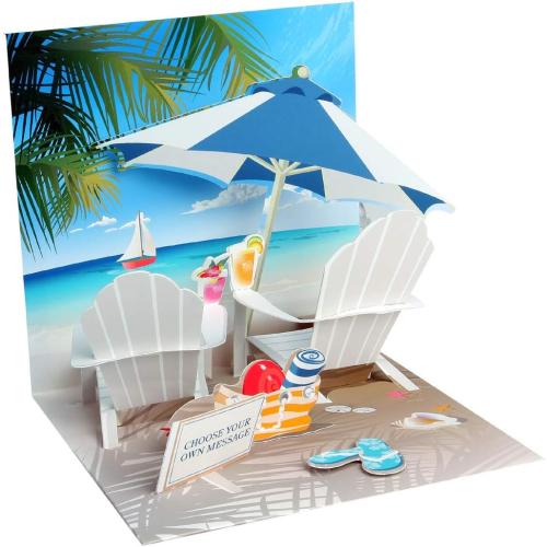 POP UP Greeting Card Tropical Beach All Occasion