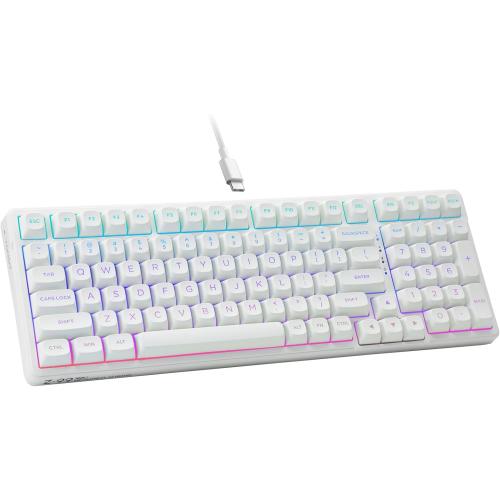E-Yooso Creamy Mechanical Keyboard Wired, Hot Swappable, Pre-lubed Linear Switches, Gasket Structure with Sound Dampening Foam, RGB Backlit, 99 Keys Custom Gaming Keyboard for PC/Mac,White