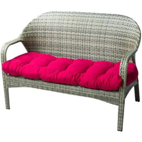 51.2x19.7 Indoor/Outdoor Bench Cushion Cotton Garden Furniture Loveseat Cushion, Patio Wicker Seat Cushions for Lounger Garden Furniture Patio Lounger Bench (Red)