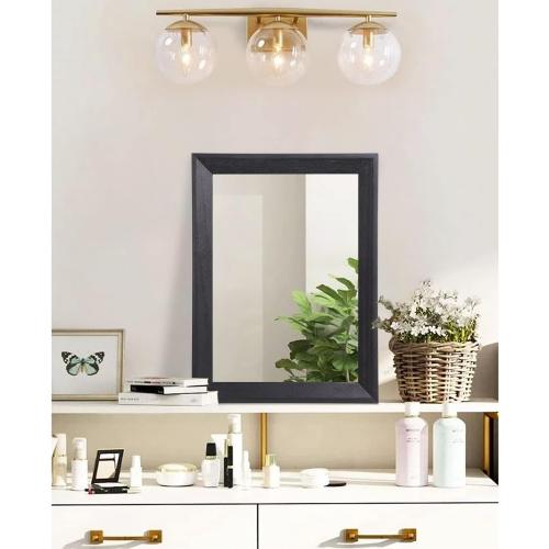AAZZKANG Wall Mirror Black Wood Framed Rectangle Mirrors for Wall 16x12