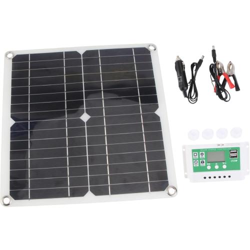 1set Solar Charging Panel Controller Flexible Monocrystalline Outdoor Charger for Camping Hiking and Travel Energy-Saving for All Devices