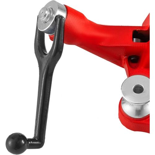 Mophorn Screw Bench Chain Vise 1/8 to 5-Inch Pipe Capacity, Heavy Duty Bench Chain Pipe Vise with Crank Handle, Neoprene-Coated Jaw, Cast Iron Material Ideal for a Variety of Pipes