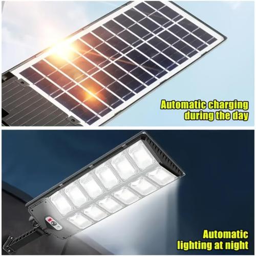 [Ultra-Bright Solar Light] 1/2/4pcs 192/504 LED Solar Street Light - Wide Angle Motion Sensor, Remote Control, Dusk to Dawn, Energy-Efficient, Adjustable for Commercial Area, Parking Lot, Yard