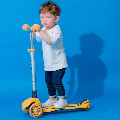 Yvolution Y Glider Air Scooter for Kids, 3 Wheel Scooter for Toddlers 4 Adjustable Height Glider with Kick Scooters, Lean to Steer with LED Flashing Light for Children Ages 3  Years Old