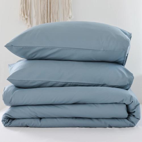 ROSGONIA Oversized King Comforter Dusty Blue, 3pcs (1 Boho Comforter & 2 Pillowcases) Lightweight Oversized King Size Comforter Sets Bedding Blanket