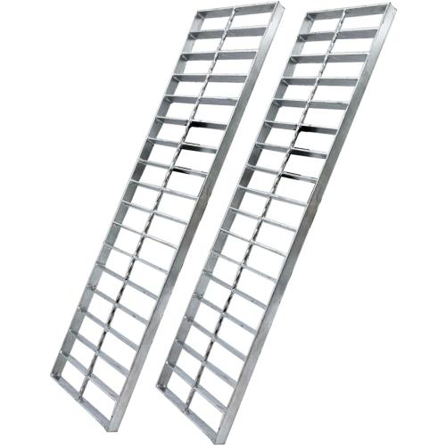 SILVER Galvanized Steel Drain Grate 20x5 for NDS 5” PRO Channel, 2 PC Outdoor Drain Cover, B Class Replacement Sewer Grate Durable Heavy Duty, Sliver Rectangle Drainage Grate for Driveway, Concrete