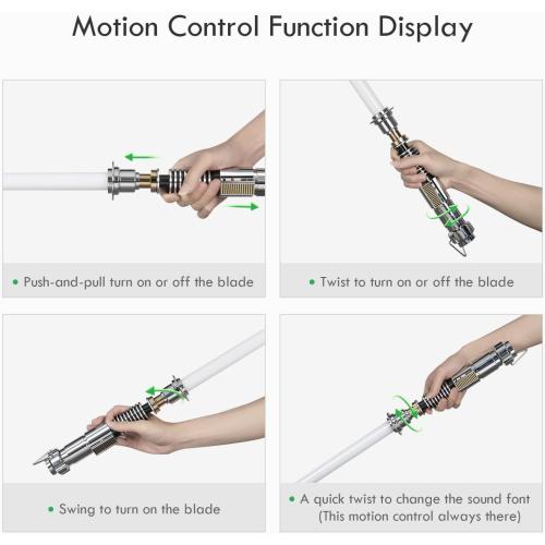 CUSTOM SABER RGBX Smooth Swing, 16 Sound Fonts, Motion Control Color Changing Light Saber by Aluminium Alloy Hilt, Support Real Heavy Dueling Luke V2 Saber