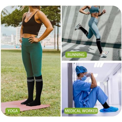 LEVSOX Viscose Made from Bamboo Compression Socks for Pregnant Women 20-30 mmHg Knee High Cute Mens Supports Socks for Travel