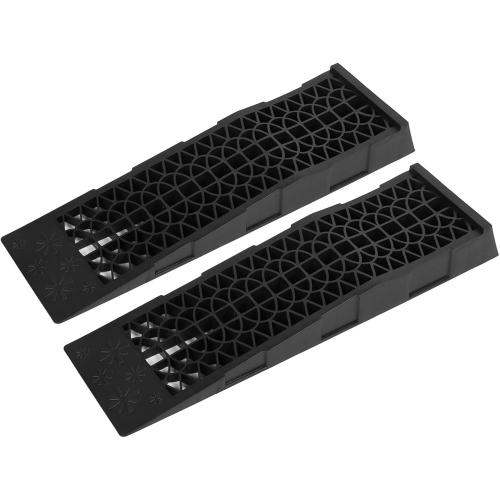 2 Pack 4,400 LBS Capacity Low Profile Car Ramps, Plastic Automotive Wheel Ramps for Vehicle Oil Change Maintenance, Lightweight Support Ramps with Anti-Slip Design (Black)