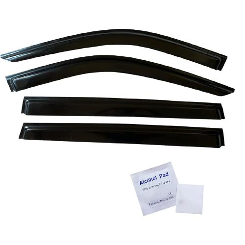 2020-2025 Tape-On Side Window Visor Deflectors for Toyota Highlander LE XLE XSE Hybrid Smoke Tinted Rain Guards 2020 2021 2022 2023 2024