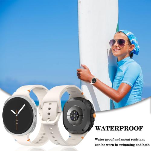 For Galaxy Watch 8 9 Bands 40mm 44mm Classic 46mm,No Gap Silicone Sport Bands Strap Compatible with Samsung Galaxy Watch 8 9 and 8 Classic 40mm 44mm 46mm Band