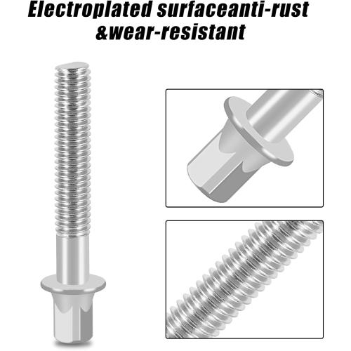 EASTROCK Drum Tension Rods Drum Screw 6 Pack M6X2 Inch