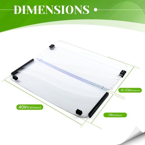 HECASA Clear Windshield Compatible with 1985-1995 Yamaha G2/G9 Models Golf Cart Fold Down Windscreen