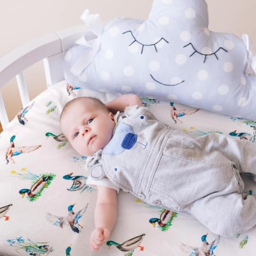 4 Pack Mallard Duck Baby Bassinet Sheets Neutral Unisex Breathable Fitted Nursery Sheets for Baby Girl or Boys (Bassinet Sheet)