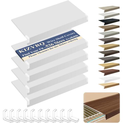 5 Pack Wire Shelf Covers,24x16x3in Wire Rack Covers for Pantry Durable PVC Shelf Liners-0.31 inch Thick, Moisture-Resistant Shelves Cover for Store Pantry Kitchen Removable Closet,#01 White