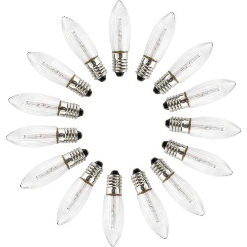 15 Pcs Replacement Bulbs AC E10 10V-55V 0.2W 2200K Warmwhite for String Lights, Christmas Garlands, Light Arch, Christmas Candlestick