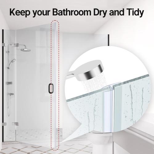 AmazerBath 5-Pack 15.75 Shower Door Side Seal Strip for 3/8(10mm) Glass - 5 Section Segmented Shower Installation Kit Frameless Glass Door Seal Strip