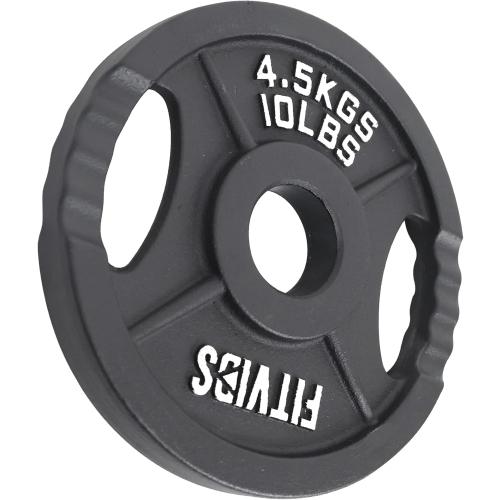 Set of 4 Signature Fitness Cast Iron Plate Weight Plate for Strength Training and Weightlifting, Standard or Olympic, Multiple Sizes