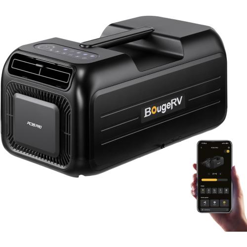 BougeRV Portable Air Conditioner PC35 PRO, 3500 BTU Camping Tent AC Unit | Upgraded Inverter Compressor, 22 lb Compact Design, App Control, Rapid Cooling for Camping AC, RV, Van Life, Outdoor Use