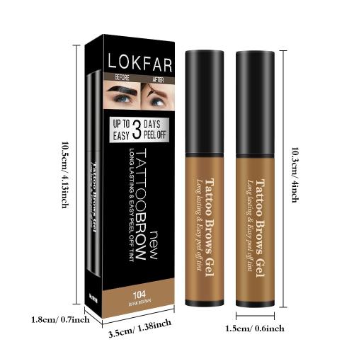 Peel Off Tattoo Eyebrow Gel Set, Natural Color Eye-Brow Gel Long-Lasting Waterproof Eyebrow Tattoo, Easy Peel Off Eyebrow Brow Tattoo Makeup -Up To 3 Days (Light Brown)