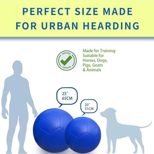 BLUE Herding Ball for Dogs, PU 20 Collie Balls for Australian Shepherd, Border Collies | Pet Toys Large for Gifts