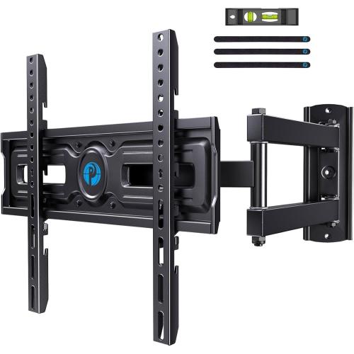 ‼️may have missing pcs‼️Pipishell Full Motion TV Wall Mount for Most 26-65 inch Flat & Curved TVs up to 77 lbs, Adjustable Bracket Height, Corner TV Mount with Single Articulating Arm, Max VESA 400x400mm, PIMF9