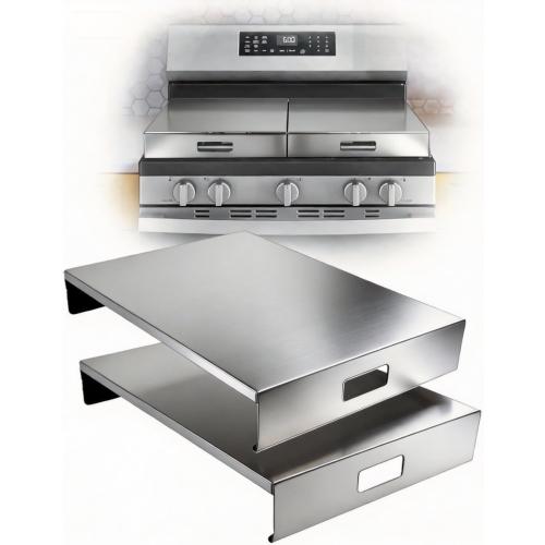 Gas Stove Top Covers,2 In 1 Gas Stove Cover,Stainless Steel Gas Stove Covers,Sink Cover Noodle Cutting Board For Electric Gas Burners Sink Noodle Board,Black,Single Size 15x 21.5x3(2, Silver)