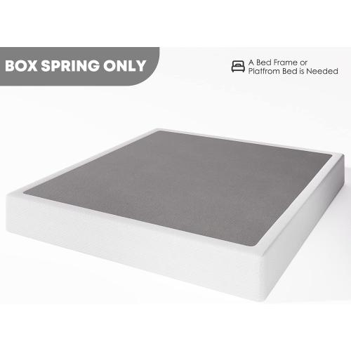 Box-Spring-Queen, 9 inch Metal Queen Box Spring Only, Heavy Duty Queen Size Box Spring with Fabric Cover, Easy Assembly, Non Slip, Noise Free