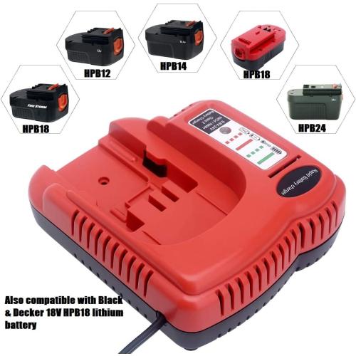 BDCCN24 BDFC240 Multi-Volt Battery Charger for Black Decker FSMVC 18V 14.4V 12V 9.6V 24V NiCD&NiMH Battery Black & Decker Firestorm HPB18 A1718 FS18FL HPB14 HPB12 HPB24