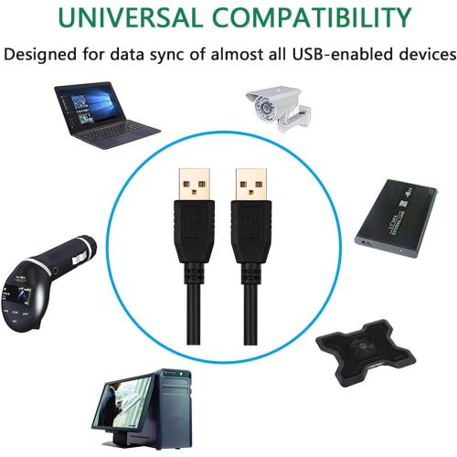 Tan QY USB A to A Male Cable 30Ft, Double End USB Cord with Gold-Plated Connector for Hard Drive Enclosures, Printers, Modems, Cameras(10M/30Ft)
