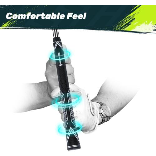 SAPLIZE High-performance Rubber Golf Grips 13 Pack, High Shock Absorption, Non-slip, Choose, Std/Mid/Jumbo, CC10 Series