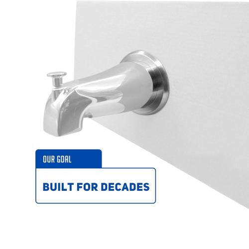 1/4 Spacer for Tub Spout, Flange Trim Ring for Bath Faucet, Eschutcheon Cover Plate for Spigot with Split PP Blocking Water, Shower Pipe Remodeling Sealer for Bathroom(SUS304-Brushed)