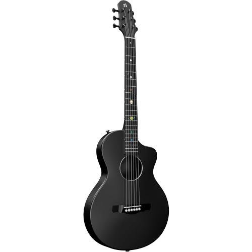 Natasha Carbon Fiber Acoustic Guitar, 38-inch Steel-string Guitarra,Durable Thin 6-string Guitar for Beginners (Black)